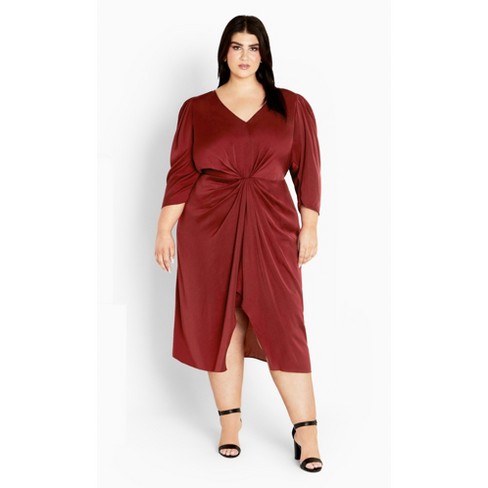 City Chic  Women's Plus Size Dress Aubree - Cabernet - 16w : Target