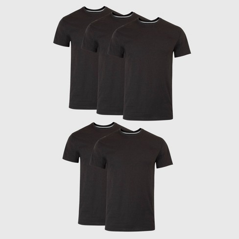 Hanes Men\'s Premium 5pk Slim Fit Crew Neck T-shirt - Black S : Target
