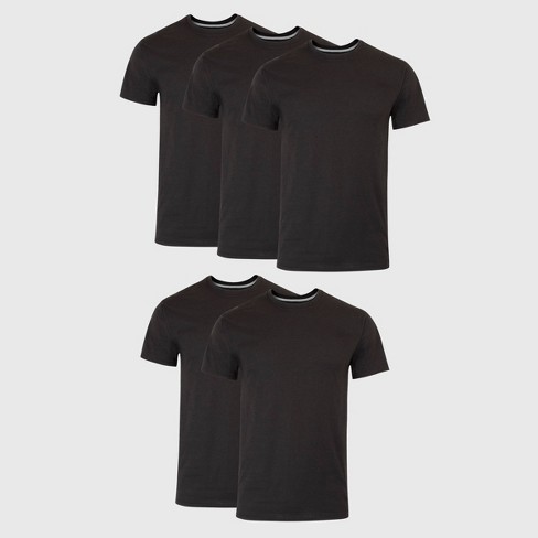 Hanes Men s Premium 5pk Slim Fit Crew Neck T Shirt Black XL