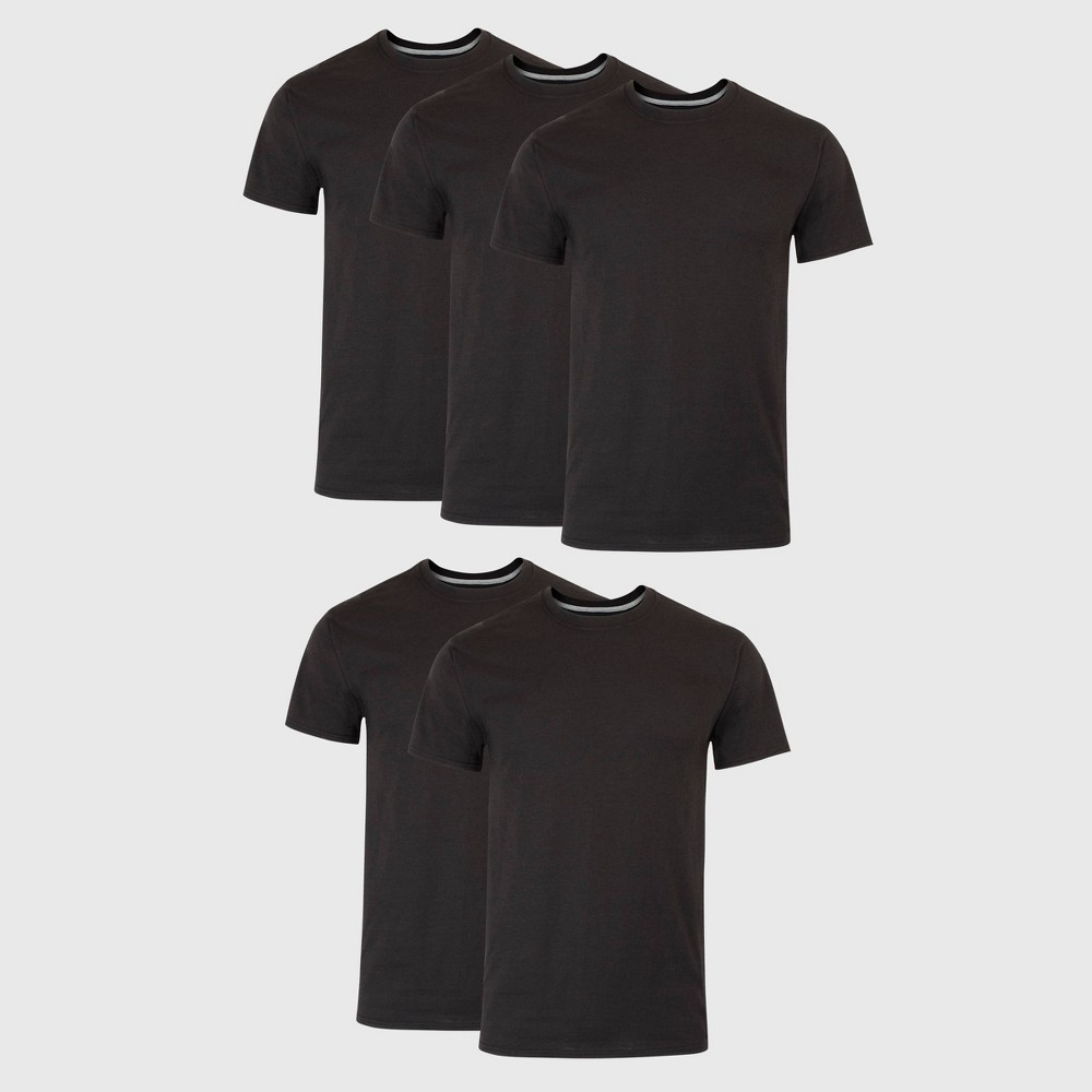 Hanes Men's Premium 5pk Slim Fit Crew Neck T-Shirt - Black M