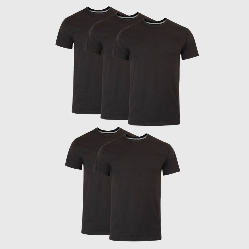Hanes Men's Premium 5pk Slim Fit Crew Neck T-Shirt - Black, 1 of 8