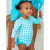RuffleButts Baby Girls UPF50+ Sun Protected Gingham Long Sleeve One Piece Rash Guard - 3 of 4
