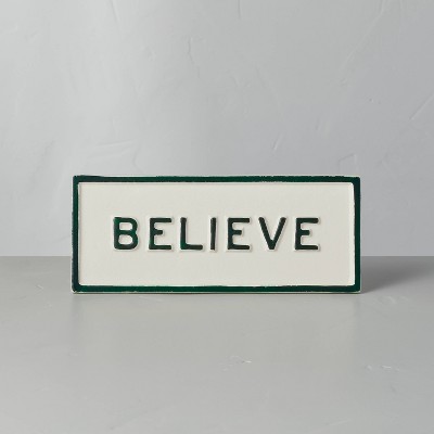 Believe Seasonal Sign Green/Cream - Hearth & Hand™ with Magnolia