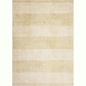 Modern Stripe Pattern Area Rug - Machine Washable, Non-Slip, Low-Pile Rug for Living Room, Bedroom, and Entryway - 1 of 4