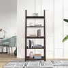 LunaLulinlk 5 Tier Bookcase with Rubberwood Frame, Storage Shelf for Living Room,Home,Office. Brown color - 4 of 4