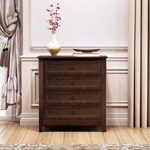NicBex Solid Wood Spray-Painted Drawer Dresser,Classic Style Dressers with Retro Round Handles,Chest of Drawers for Bedroom,Living Room,Kitchen,Auburn - 1 of 4