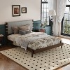 Christopher Knight Home Evelyn Mid-Century Modern Rubberwood Bed with Upholstered Headboard - 2 of 4
