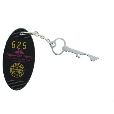 Crowded Coop, LLC Retro Motel KeyFob - Swiftwood Suites Black