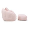 NicBex Giant Oversized Bean Bag Chair for Adults with Footstool, Faux Fur Shell-Shaped Chair with Filler, Stuffed Big Accent Sofa for Bedroom - 4 of 4
