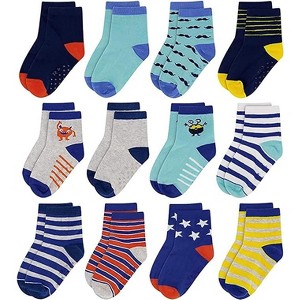 Multicolor Kid's 12 pack socks for Boys and Girls, Toddlers Ages 2-5 - 1 of 3