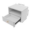 YIYIBYUS Floating Nightstand with Slide Drawers, Bedside Cabinet With Light, White - 4 of 4