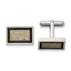Chisel Stainless Steel Brushed and Textured Black and Yellow IP-plated Cufflinks - 2 of 2