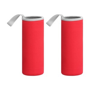 Unique Bargains Elastic Neoprene Commuting Jogging Cycling Insulated Bottle Sleeves 2 Pcs - 1 of 4