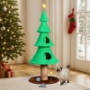 59in Large Tall Christmas Tree Cat Tower with 2 Cat Condos & Scratching Post, Soft Fleece Cat Tree with Teaser Toy & Sturdy Base & Built-in Openings - 3 of 4