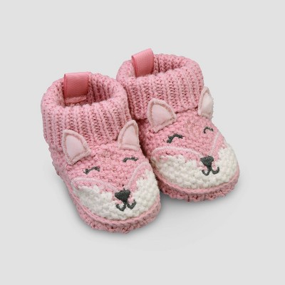 Baby Girls' Knit Fox Slippers - Just One You® made by carter's Pink