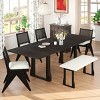 6 PCS Dining Extendable Table Set, Table with Removable Leaves, Upholstered Chairs with Rubber Wood Frame and Polyester Cushion-Baofuwish - 2 of 4