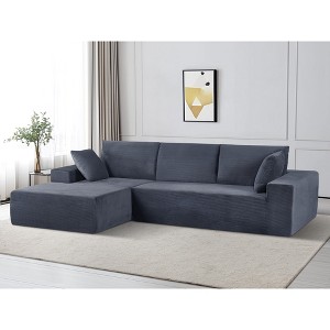 108'' L-Shaped Sectional Sofas with Full Foam Cushioning and No Assembly Required, Left Facing Sleeper Couch for Living Room or Bedroom - 1 of 4