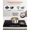 VEVOR Induction Cooktop, 9200W Electric Countertop Burner,5 Burner Knob Control Stove,Built-in Induction Cooktop with 12 Temperature Settings, Black - 3 of 4