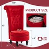 Bosmiller High Back Throne Royal Chair, Armless Accent with Storage, Nailhead Trim, Solid Rubberwood Legs for Living Room Bedroom - 3 of 4