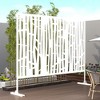 MAYEERTY Room Divider Screen Jungle White Galvanized Sheet 72x47x16in 3-Piece Set 3-Piece Set - 2 of 4