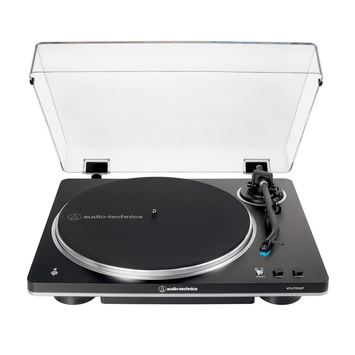 Audio-Technica AT-LP70XBT Fully Automatic Wireless Belt-Drive Turntable, Black/Silver