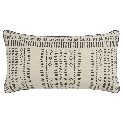 14"x26" Motifs Polyester Filled Pillow Charcoal - Donny Osmond Home