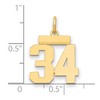 Black Bow Jewelry 14k Yellow Gold, Athletic Collection, Small Polished Number 34 Pendant - 2 of 3