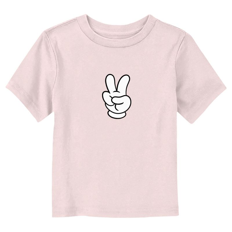 Toddler's Mickey & Friends Peace Mouse Hand T-Shirt, 1 of 4