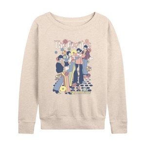 Women's - The Beatles - Beatles Yellow Lightweight French Terry Wide Neck Long Sleeve Graphic Shirt - 1 of 4