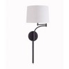 Seven Wall Swing Arm Lamp Oil Rubbed Bronze - Kenroy Home: Adjustable Reading Sconce, Wall Mounted Bedside Lighting - 3 of 4