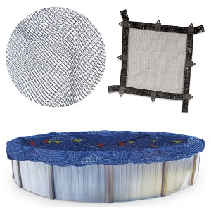 Swimline Hydrotools Winter Leaf Net, Cover for 20 x 45 Foot Rectangular Above Ground Swimming Pools with Winch and Cable, 24 x 49 Foot, Black - 1 of 4