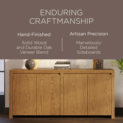 Iris Refined Brown Solid Wood Sideboard with Double Doors