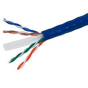 Monoprice Cat6 Ethernet Bulk Cable - Network Internet Cord - Solid, 500Mhz, UTP, CMR, Riser Rated,  Pure Bare Copper Wire, 23AWG, 1000ft, Blue - 1 of 4