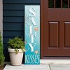 HomeRoots 36" Aqua Blue And White Wood Sandy Kisses Porch Sign - 2 of 4