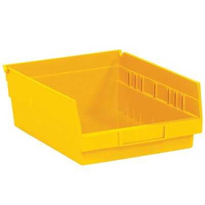 Box Partners Plastic Shelf Bin Boxes 11 5/8" x 8 3/8" x 4" Yellow 20/Case BINPS104Y