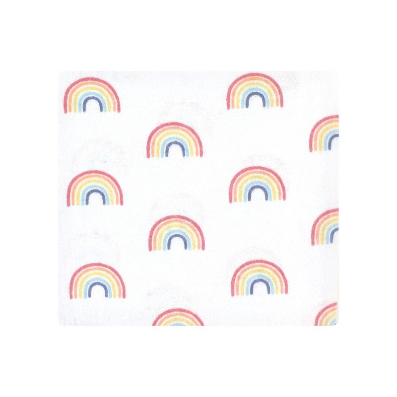Hudson Baby Infant Girl Cotton Flannel Receiving Blankets, Creative Rainbow, One Size, 3 of 7