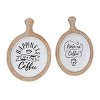 Olivia & May Farmhouse Metal Coffee Sign Wall Decor Set of 2 White : Iron Abstract Art, Vertical Display, Spot Clean Only - 4 of 4