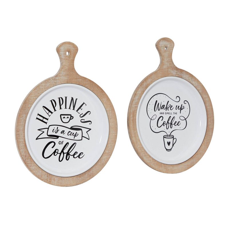 Farmhouse Metal Coffee Sign Wall Decor Set of 2 White - Olivia &#38; May, 4 of 5