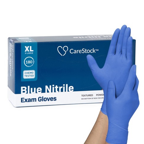 CareStock Blue Nitrile Exam Gloves - Powder Free, Slip-Resistant, Disposable, 1 Box - image 1 of 4