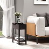 Aghana Digitals Dark Coffee Narrow Flip Top End Table with Storage Cabinet & Bottom Shelf - - 2 of 4