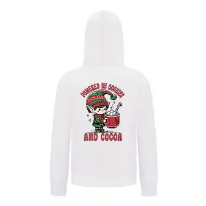 Everyday Kids Christmas Collection Powered by Cookies and Cocoa Zip Up Hoodie – Holiday Sweatshirt - White - 1 of 1