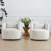 KINWELL 34" Wide Boucle Fabric Upholstered Swivel Armchair (Set of 2) - 2 of 4