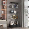 Famapy Black 2-Door 1-Drawer Glass Storage Cabinet  Modern Display Unit Bookshelf Curio - 2 of 4