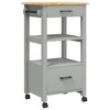 vidaXL Kitchen Trolley MONZA 18.9 in.x15.7 in.x35.4 in. Solid Wood Pine - 2 of 4