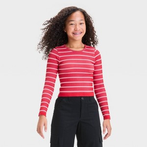 Girls' Long Sleeve Ribbed Seamless T-Shirt - art class™ - 1 of 3