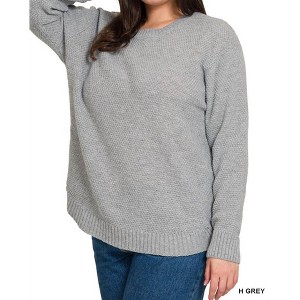 Women's Brooklyn Round Neck Sweater Plus - ZENANA - 1 of 2