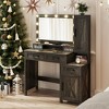 Fredees Makeup Vanity Desk: Mirror, Light, Farmhouse Style, 2 Drawers, Charging Station, 3 Color Lighting Modes, for Girls - 4 of 4