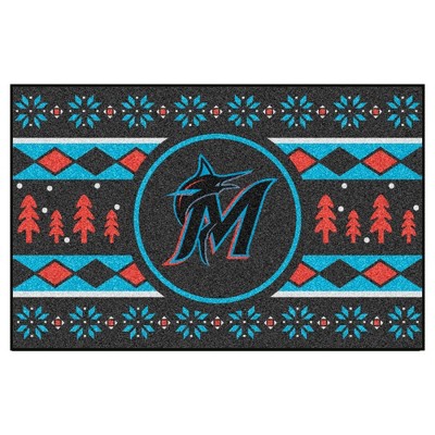 MLB Miami Marlins 19"x30" Holiday Sweater Rug