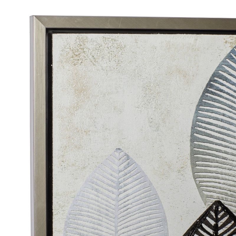 Leaf Framed Wall Art Canvas White/Silver - Olivia &#38; May, 6 of 30