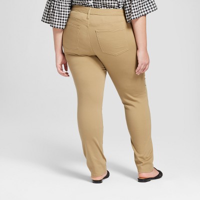 Women's Plus Size Skinny Jeans Tan Beige, by Universal Thread